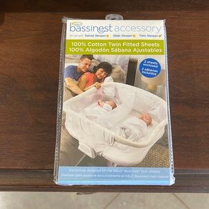 Halo bassinet cotton twin fitted sheets.